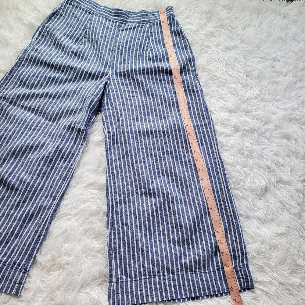 beachlunchlounge Linen Pants with Pockets - Blue and White Vertical Stripe - Picture 6 of 10